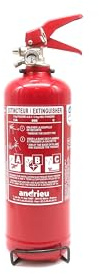 Extincteur 2kg Poudre ABC Pression Permanente – Véhicule Professionnel, Classes A B C, Support Inclus, Manomètre, Vanne Laiton