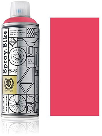 SPRAY.BIKE Fahrrad Lackspray in versch. Farben - KEINE GRUNDIERUNG notwendig - Acryllack/Lack Spray in 400 ml Spraydose, Matt- und Klarlack Optik möglich (Pinkrot Strawberry Hill, Matt)
