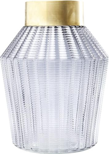 Kare Design Vase Barfly Grau, Blumenvase, Deko Vase, Glas, Accessoire, Tischvase, mundgeblasen, Wohnzimmer Dekoration, 30x20,5x20,5cm