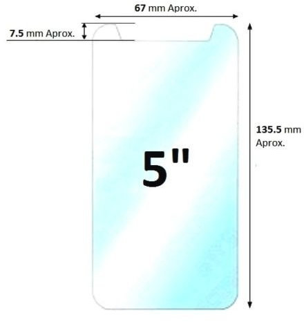 MUNDDY Protector de Pantalla Universal 5 Pulgadas Cristal Vidrio Templado Espesor 0,30 mm, 2.5D Round Edge, [9H Dureza] [Alta Transparencia] [Sin Burbujas] [Ajuste (1 Protector)