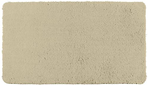 WENKO Badteppich Belize Sand, 55 x 65 cm, Badematte, sicher, flauschig, fusselfrei