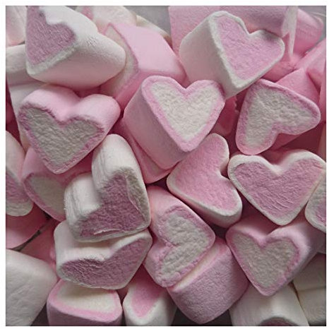1kg marshmallow Herzen pink-weiss
