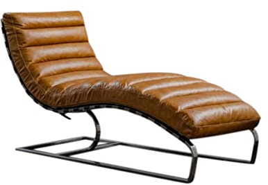 KAWOLA Relaxliege | Echtleder Designerliege in Vintage Optik | liegen Lounge für Wohnzimmer | Tantra- und Couchliege | Indoor | Relaxliege Leder - Braun