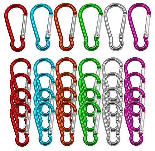 Senven 5cm kürbisförmiger Karabiner, Mini-Karabiner-Schlüsselanhänger, Karabinerhaken aus Aluminium und Karabinerhaken, Karabinerhakenschloss, (Nicht zum Klettern geeignet!) - 30Pcs