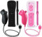 ZeroStory 2 confezioni di controller wireless e Nunchuck per Wii e Wii U Console, Gamepad con custodia in silicone e cinturino da polso (nero e rosa)