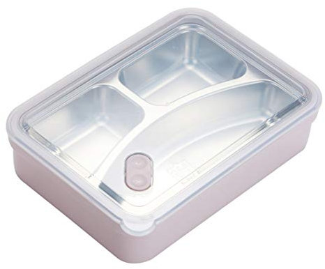 KUANDARMX Fiambrera Compartimentos, Fiambrera Infantil, Acero Inoxidable Caja De Bento con Compartimentos Y Cubiertos, Fiambreras Caja De Alimentos Ideal para Almuerzo Y Bocadillos, Pink