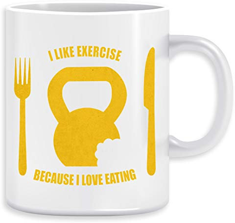 I Like Exercise Because I Love Eating (Brigitte Lindholm) Kaffeebecher Becher Tassen Ceramic Mug Cup