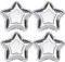 EXCEART 10pcs Star Foil Paper Party Plates Pentagram Disposable Dishes for Appetizers Dessert Birthday Party Supplies (Silver)