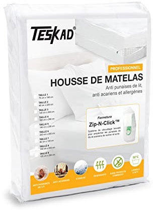 TESKAD ® | Housse Matelas Protection Anti PUNAISES DE LIT | Imperméable et Respirant - Toutes Tailles (140 x 200)