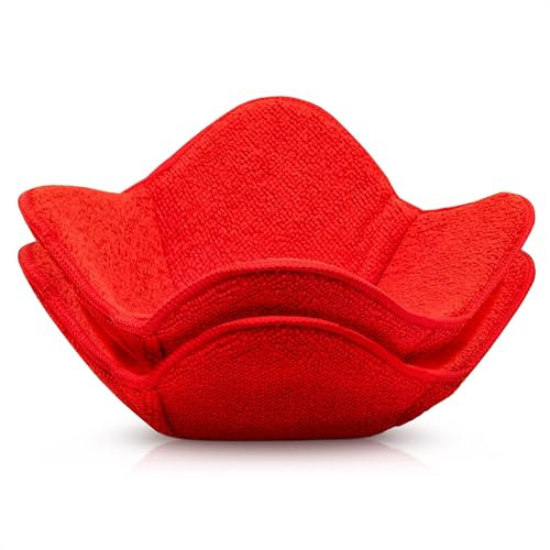 2 Pcs Microwave Bowl Cozy Holders 7.5 × 7.5 – Heat-Resistant Fabric Bowl Holders for Hot Food, Fits Standard Dishes up to 6.5 and Plates 7.1 – Safe Handling & Trivet Use, Washable & Reusable