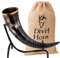 Divit Wikinger-Trinkhorn mit Eisenständer, mittelalterliches Bier-Trinkhorn, Messingverzierungen & Jute-Geschenkbeutel im Lieferumfang enthalten, 473 ml Fassungsvermögen (Swirl Carved, Polished)