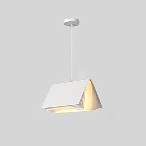 E27 Kronleuchter Modernes Interieur Personalisierter Kunst Buch-förmiger Kronleuchter Höhen Verstellbar Pendelleuchte Stoff Lampenschirm für Studienraum Bibliothek Bücherregal Wohnzimmer Schlafzimmer