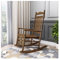 HWF Schaukelstuhl Hölzern Schaukelstühle für Erwachsene, Draussen Garten Veranda Rocker mit extra breitem Sitz, Einzelstühle für Patio/Balkon/Hinterhof, Lasten 175kg / 330lbs (Color : Brown)