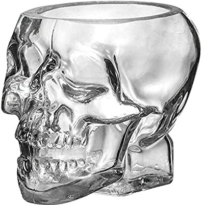 Runstarshow Bouteille de Vin Crâne Carafe Tête de Mort pour Liqueur avec Bouchon Capacité 125ml/350ml/500ml/1000ml pour Maison Bar Party Halloween,Noël, Mascarade (Verre A (350 ML))