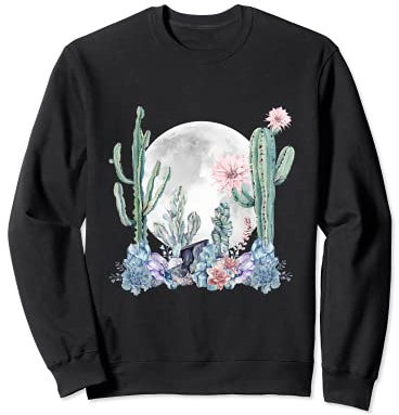 Cactus Luna Rosa Suculentas y Cristales Noches del Desierto Sudadera