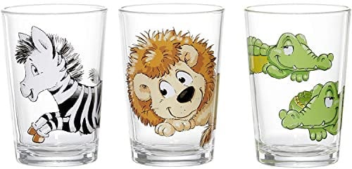 Flirt by R&B Trinkglas Dschungeltiere 205ml, mehrfarbig, 3-teilig (1 Set)
