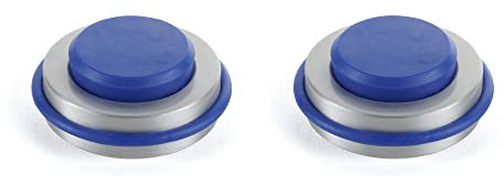 MAD Fermaporta, Ferma Porta da Pavimento Adesivi, Paracolpi in Gomma a Muro (Small, Blu con Base Satinata)