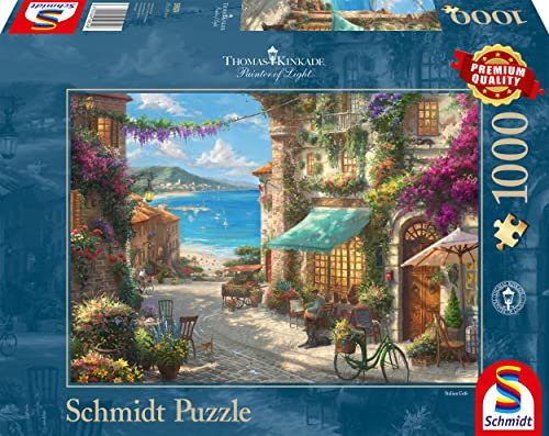 Schmidt Spiele | Thomas Kinkade Café an der italienischen Riviera (1000 Teile) | Puzzle | ab 12 Jahren