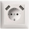 Busch-Jaeger 2x USB-Set alpinweiß: 1x 20 EUCB2USB-914 2x USB-Steckdose + 1x 1721-914 1-fach Rahmen