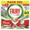 Fairy Platinum Plus Todo en Uno Pastillas Lavavajillas, 80 Capsulas Lavavajillas (5 x 16), Limpieza Profunda y Extra Brillo, Fragancia Limon