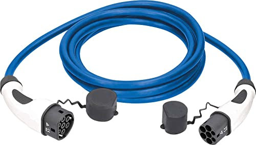 as - Schwabe Typ 2 Ladekabel für Hybrid & Elektroautos 22 kW / 5 m / 32 A / 400 V - E-Auto EV/PHEV Modus 3 Ladekabel 3-phasig - inklusive Aufbewahrungstasche - witterungsbeständig IP44 - blau, 65103