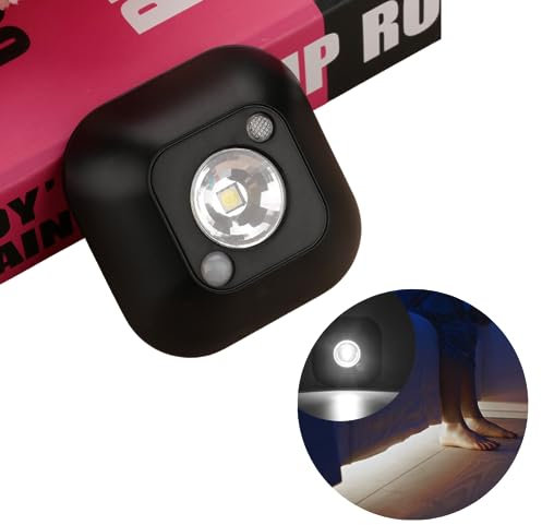 Jadeshay LED-Mini-Nachtlicht, drahtloser Infrarot-Bewegungssensor, Nachtlicht, batteriebetriebene Schranklampe(Schwarz)