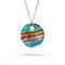 Venetiaurum - Collier avec Médaille Multicolore en Verre de Murano et Argent 925 - Bijou Certifié Made In Italy