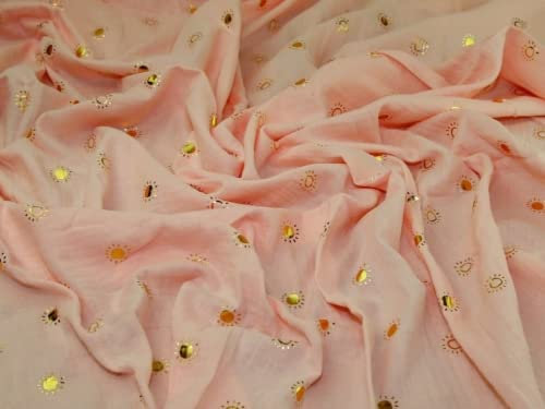 Tissu double en gaze de coton Rose et doré – au mètre