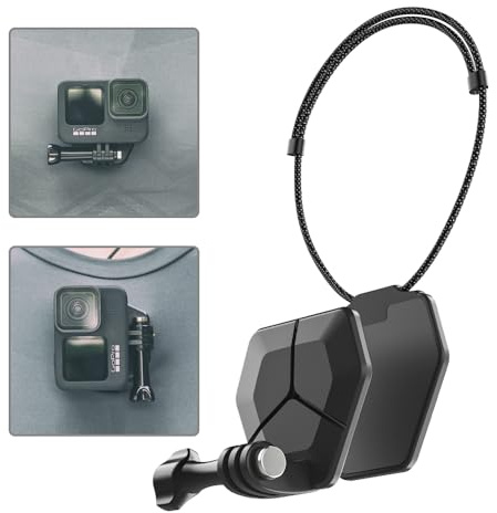 SKEZN Magnetic Action Camera Mount, Magnetic Chest Mount + Neck Strap Lanyard Compatible with GoPro Hero 13/12/11/10/9/8 Black, DJI Action 5 Pro/4/3/2, AKASO, Insta360 and More Action Cameras