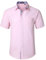 HISDERN Chemise à Manches Courtes pour Hommes Rose décontractée d'été Chemise Classique à Coupe régulière avec Poches,L
