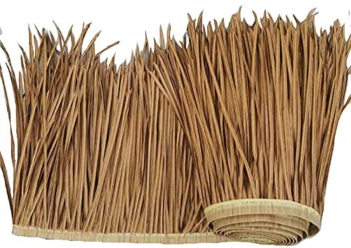 SAVAAL Fausse Paille Nouvelle Mise à Niveau Petit Pain De Chaume De Paume De DéCoration Plus Durable,Postuler à Hawaïen Parasol Abri Jardin Gazebo Parasol Tiki Bar(Size:19.6''H*39.3''L,Color:Jaune A)