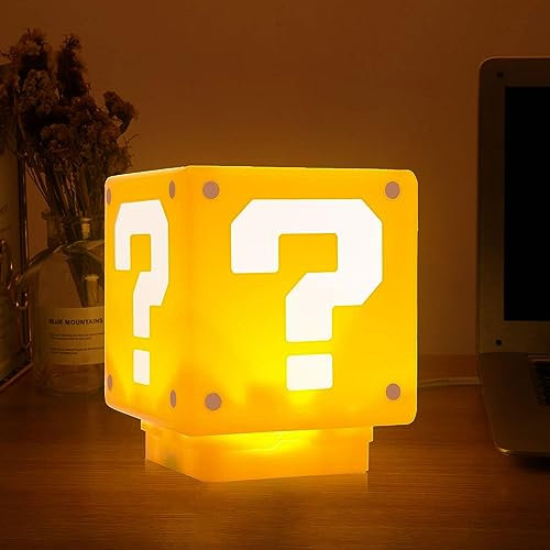 YeahBoom 3D Fragezeichen Soundtrack Laden,Würfel Lampe,Fragezeichen Lampe,USB Aufladbare,Touch&Switch Steuerung,Nachtlicht Kinder,für Weihnachten Geschenke,Kinderzimmer Dekoration