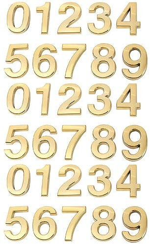 DOITOOL 30 Stk Plakette Mit Hausnummer Selbstklebende Hausnummer Mit Adressnummern Nummern Von Straßenschildern Mailboxnummern 0-9 Türschild Tornummer 7c Buchstabe