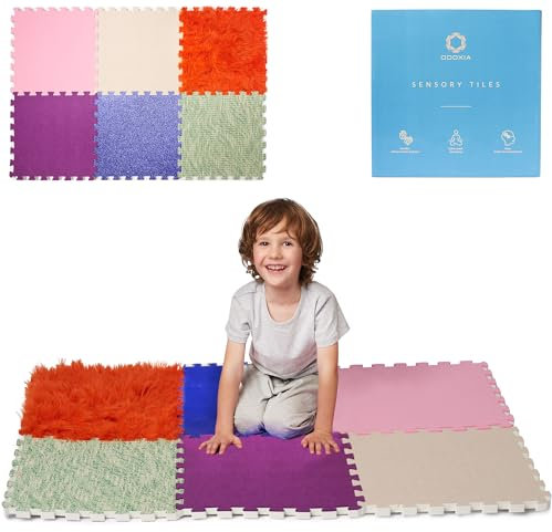 Tapis Sensoriel Puzzle | Tapis Enfants Autistes | Tapis Sol Sensoriel Emboîtable | Exploration Multisensorielle | Tapis De Massage Sensoriel | Jouets Sensoriels, Tactiles | Tapis Orthopédique (Set 1)