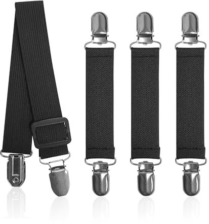 NyxSeat 1 clip long pour gants et 3 clips courts pour gants - Clips réglables pour enfants avec de longues bandes élastiques - Avec des gants, des bonnets et des écharpes peuvent être fixés.