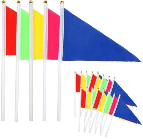Rasen Markierungsfahnen 50 Stück Dreieckige Markierungsstab Mit Flaggen - Tragbare Kleine Dekorative Außen Landschaftsflaggen