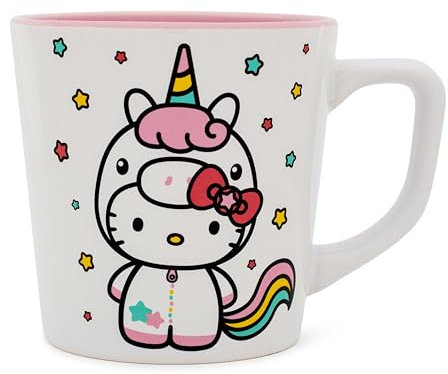 Silver Buffalo Sanrio Hello Kitty Unicorn - Taza de café grande para té, espresso, cacao, capacidad para 17 onzas