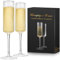 Ulable Pinstripe Champagne Flutes - Engagement & Wedding Gifts - Elegant Prosecco Glasses - 250ml Couple Gift Set
