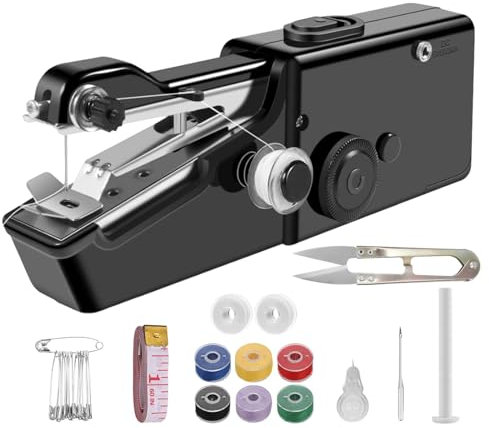 Handheld Sewing Machine, Mini Sewing Machine, Portable Sewing Machines with 23Pcs Sewing Accessories, Lightweight and Easy to Operate Cordless Handheld (Black)