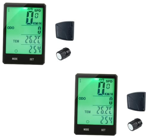 Yardwe 2St Fahrradcomputer Fahrrad Computer Cycling Computer Fahrrad-Computer fahrtenmesser Fahrrad- Computer Geschwindigkeitsmesser Tachometer Tacho mit Rücklicht Black