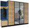 KIER FURNITURE Flurgarderobe Modern - Garderobenschrank mit Sitzbank, Haken und Schuhschrank - Flur Möbel Geräumig und Stilvoll - BxHxT 259,6x205x39cm - Craft Eiche + Blau