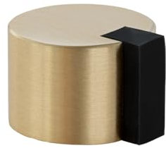 EVI Herrajes | Türstopper Boden Kleben | Ø28 x 20 mm | Messing, Schwarzer Gummi| Sehr gute Haftung | I-19328LMT