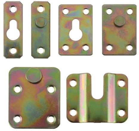 1 Sets Eisen Holz Bett Armaturen Anschlüsse Bett Klammern Möbel Schiene Hardware Zubehör(Small)