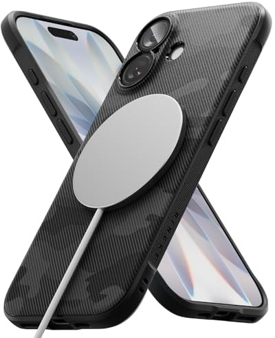 Ringke Onyx Magnetic für iPhone 17 Hülle, [Kompatibel mit MagSafe] Griffig rutschfest Anti-Fingerabdruck Kratzfest Stoßfest Schlankes Handyhülle mit Präzisen Kameraausschnitten - Camo Black