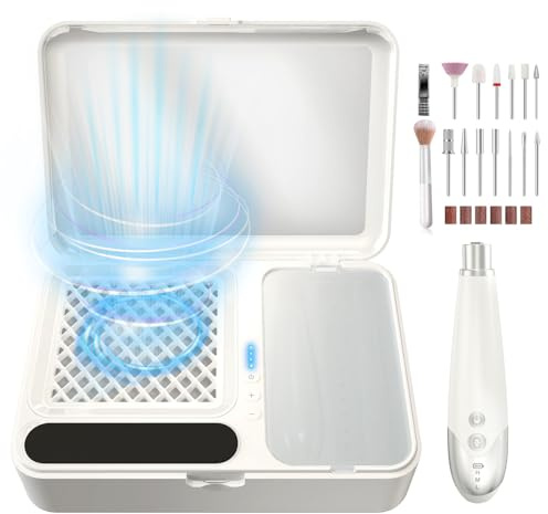 2 in1 Akku Nagelstaubsauger mit 16-teiligem Maniküre-Set, Kabellos, 4000mAh