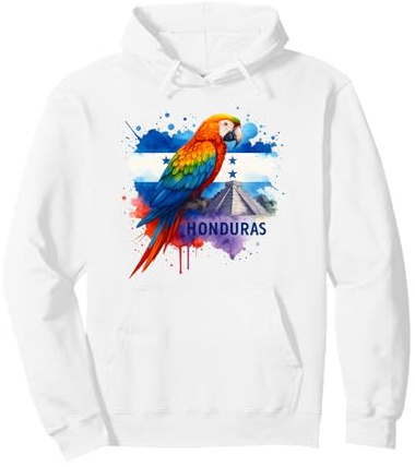 Drapeau du Honduras - Ara écarlate Copan Honduras - Voyage de Vacances Sweat à Capuche