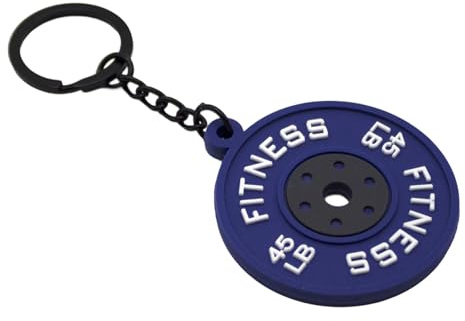 Fitness Barbell Keychain Rubber Gym Ring 45lb Weight Plate Simulation Dumbbell Plate Rubber Gym Lovers for Athletes