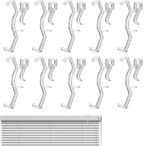 10 Pcs Valance Clips 2.5 Inch (64mm) – Clear Plastic Snap-On Blind Valance Retainer, Top-Fixing Hidden Clips for Horizontal & Faux Wood Blinds, Caravan Window Blind Parts