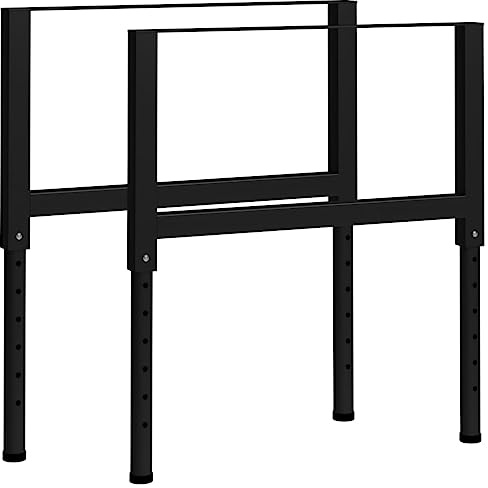 Teenpull Werkbankgestell Verstellbar 2 STK., Schwarz, Metall, Höhenverstellbare Tischbeine 69-95,5 cm, Robuste Werkbank Beine für DIY Arbeitstische, Langlebige Möbelbeine