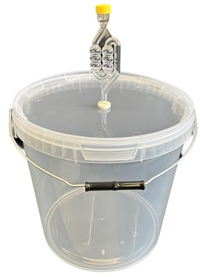 SILPLAST Gärbehälter 20L Fermentationsbehälter mit Gärröhrchen Deckel Dichtgummi Gäreimer Eimer für Bier Wein oder Maische lebensmittelecht Gärballon ideal für Hobbybrauer transparent